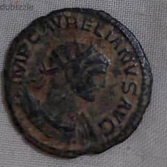 Ancient Roman bronze coin for Aurelian 270 AD