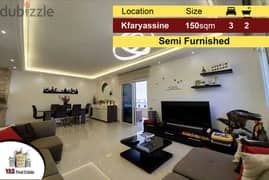 Kfaryassine 150m2 | Open View | Luxury | Semi Furnished | IV 0
