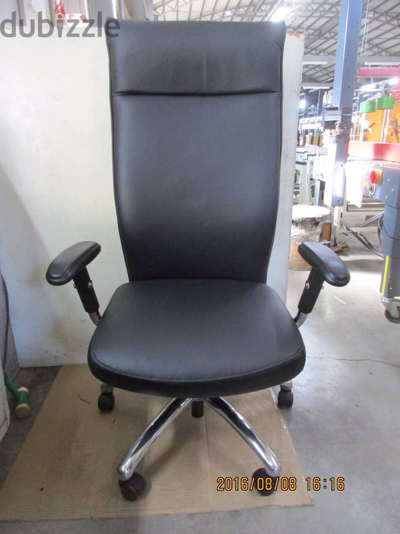 Office Chair Black Cow Leather New Fly 1