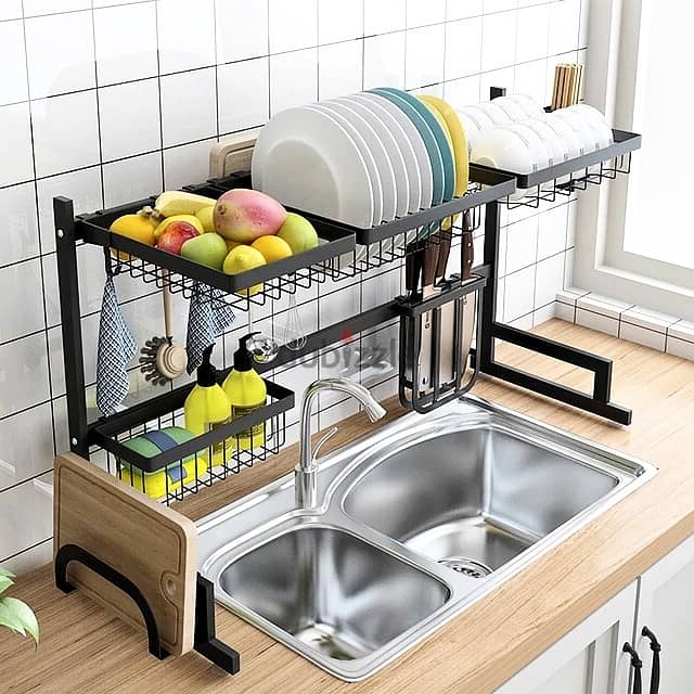 Dish Rack, Over the Sink Steel Kitchen Rack 85cm 1