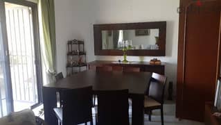Imported dinning set ( table, 6 chairs, wall mirror, dish cabinet )
