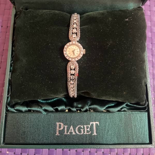 Piaget ladies 18k white gold and diamond watch 2
