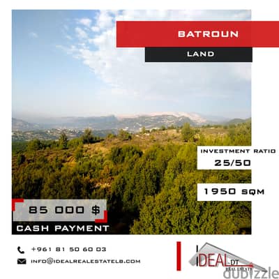 Land for sale in batroun 1950 SQM REF#JH17209