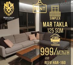 Fully Furnished In Mar Takla Prime (125Sq) Luxurious , (HAR-160)