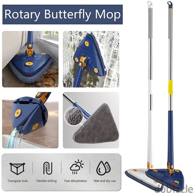 Butterfly Mop, Hands-Free Dryer, 360° Rotatable Cleaner 6