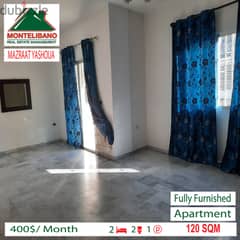 Apartment for rent in MAZRAAT YASHOUA!!!