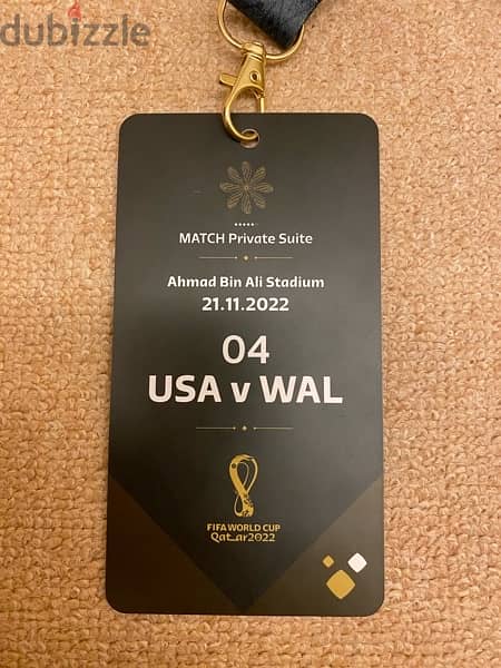 USA vs WALES Fifa World Cup Qatar 2022 hospitality pass & lanyard 1