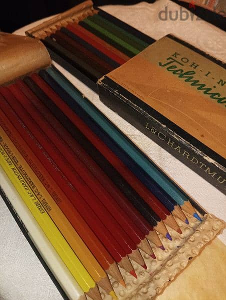 Vintage KOH I NOOR Technicolor 1743 Pencils + BOX L&C Hardtmuth 1