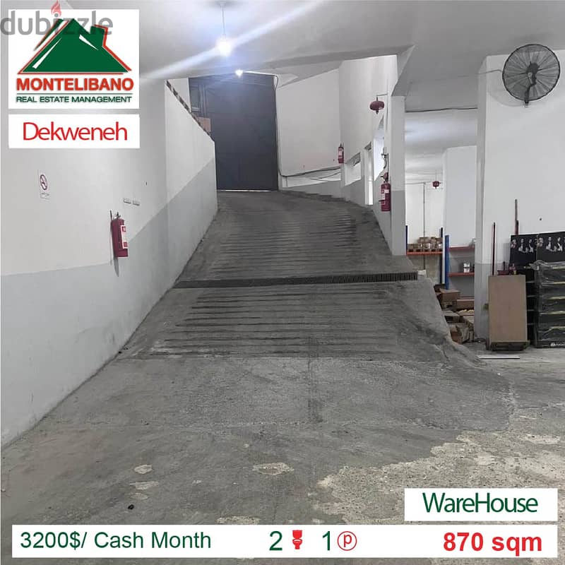 3200$/Cash Month!!! WareHouse for rent in Dekwaneh !!! 2