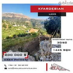Land for sale in kfardebian 1445 SQM REF#NW56283 0