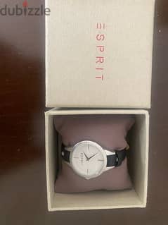 Reduced price - Esprit Watch - black leather with stainless steel