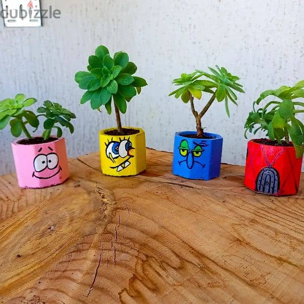 handmade concrete pot plants, ازهار طبيعية 15