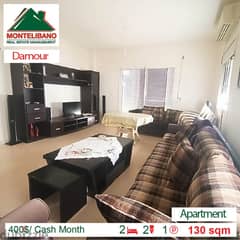 400$/Cash Month!!! Apartment for rent in Damour!!! 0