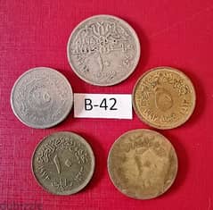 Lot# B-42 Egypt set of 5 old coins