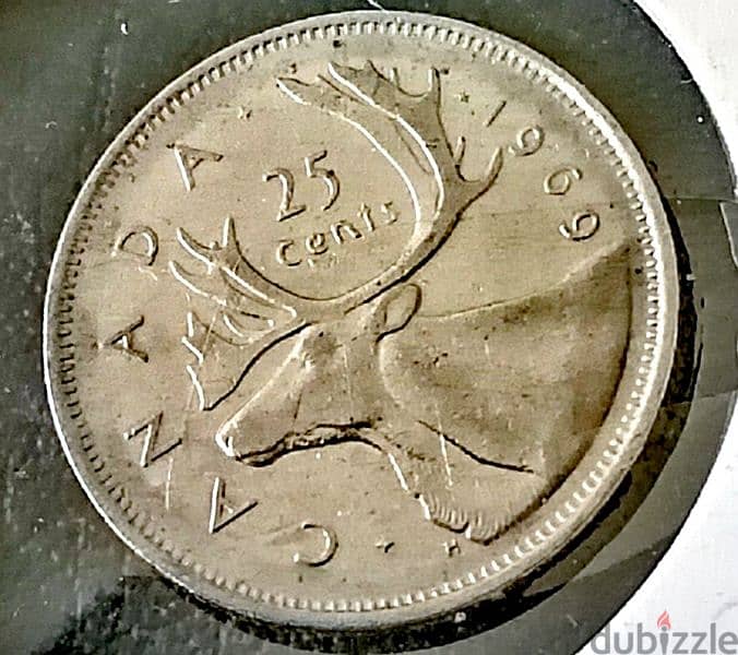 1969 Canada 25 cents Queen Elizabeth II 0