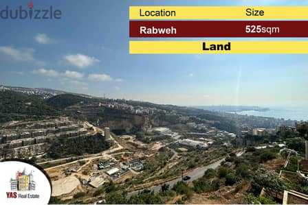 Rabweh 525m2 | Land | 30 / 90 | Prime Location | Killer View |MJ