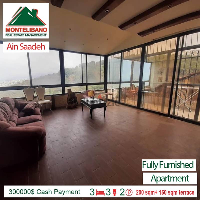 300.000$ Cash Payment!!! Apartment for sale in Ain Saadeh!!! 2