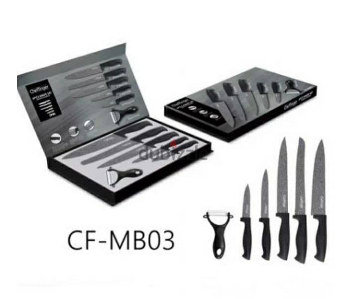 CHEFFINGER Ergonomic Antibacterial Non-stick 6 pcs Knife /3$ delivery. 2