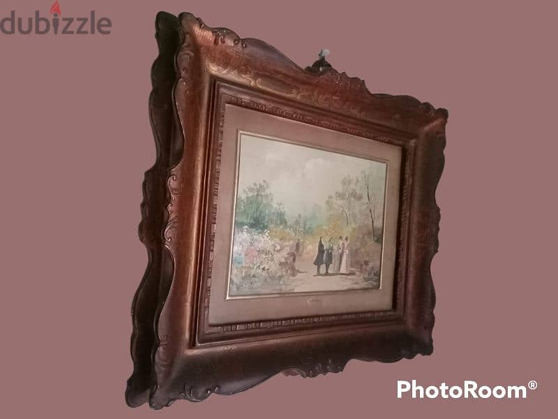 2 French oil paintings miniatures, 19th. century, signed by Ramadier 6