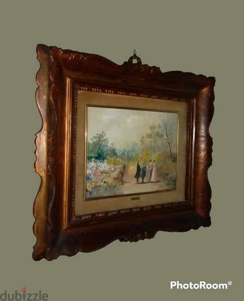 2 French oil paintings miniatures, 19th. century, signed by Ramadier 9