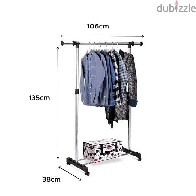 Clothes Rack Stainless Steel Hanger with Shoe Shelf 4