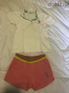 top and shorts- us polo