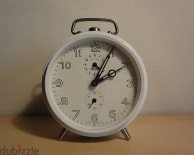 Vintage Mebas German mechanical ,internal bells alarm clock working