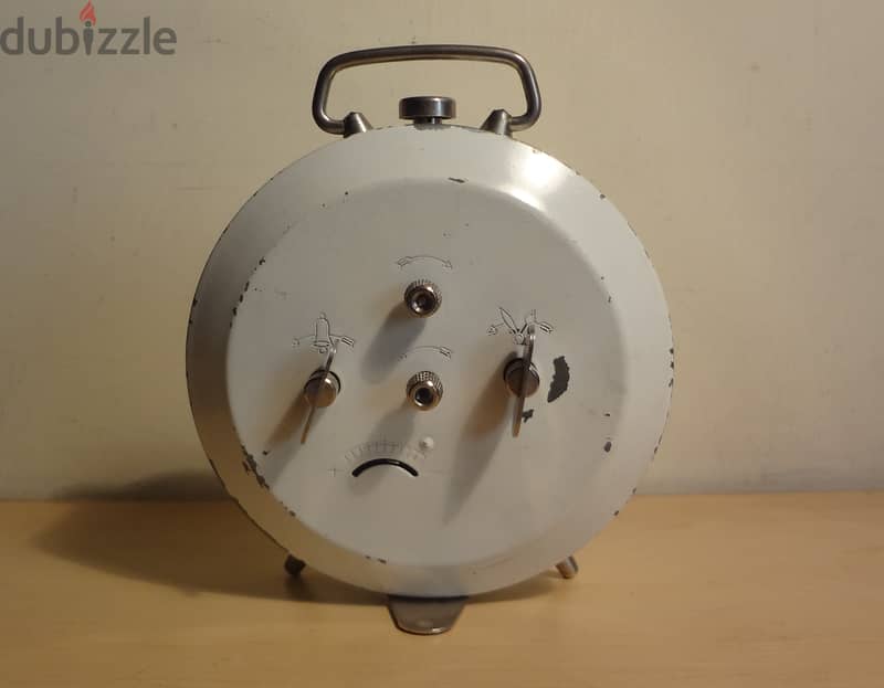 Vintage Mebas German mechanical ,internal bells alarm clock working 1