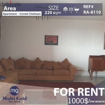 RA-8110/Apartment for Rent in Cornet Chahwan, شقّة لاجار في قرنة شهوان