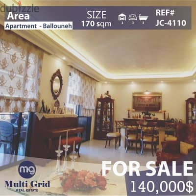 JC-4110 / Apartment For Sale in Ballouneh, شقّة للبيع في بلونة