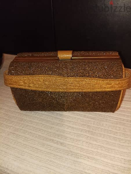 Vintage hand made Clutch covered with crystals. 1