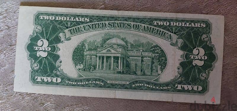 Almost UNC Error Cur Red Seal two USA Banknote year 1953 1