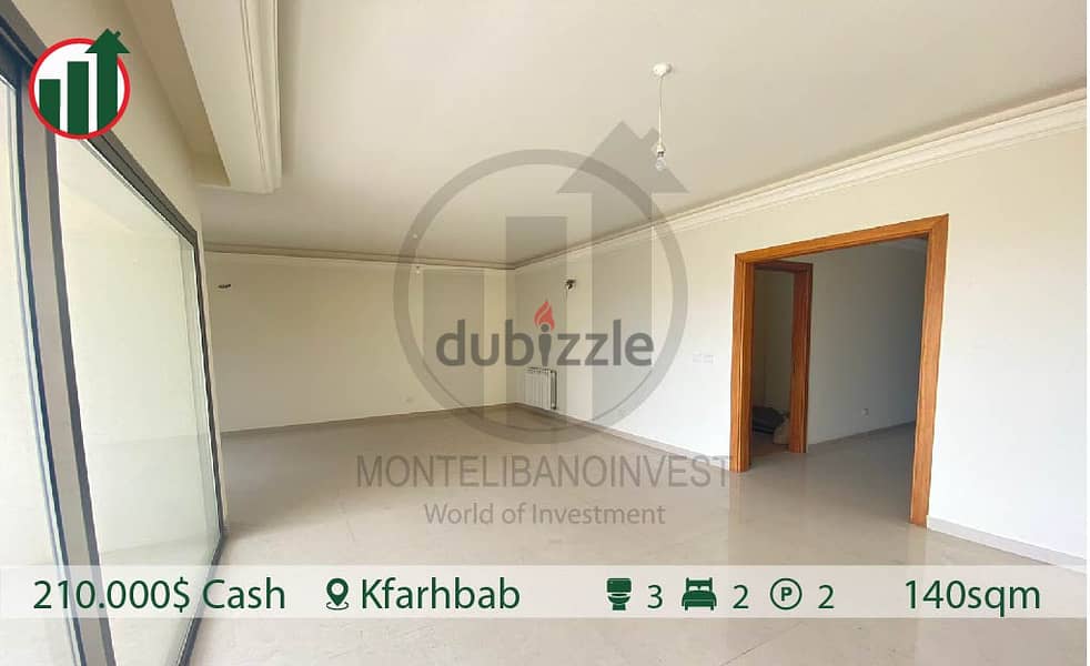 Brand new apartment for sale in Kfarhbab!! 1min from highway! 1