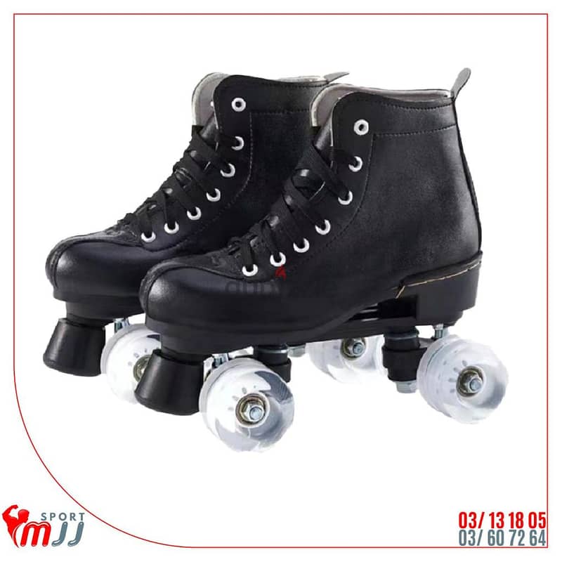 Double row leather patin roller skates 0
