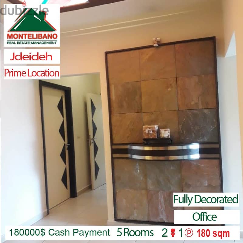 170000$ Cash Payment!!! Office for sale in Jdeideh!! Prime Location!!! 2