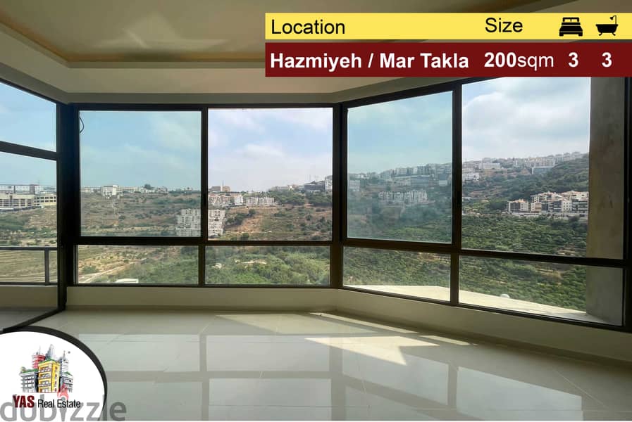 Hazmiyeh / New Mar Takla 200m2 + 60m2 Terrace | Prime Location | 0