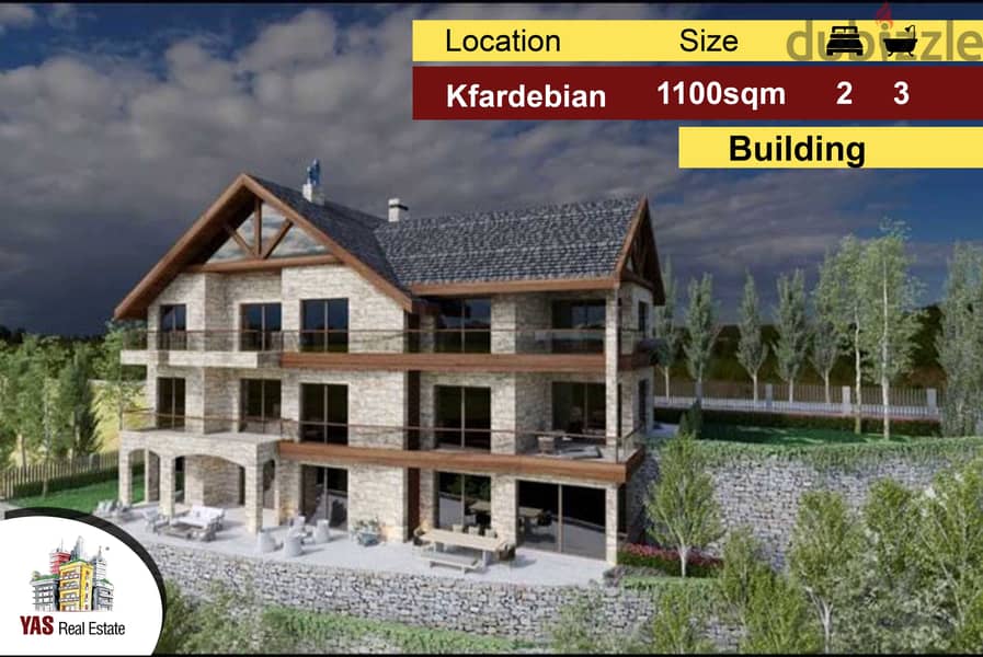 Kfardebian 1100m2 | Building core and shell | Great Investment | D 0