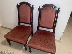 Vintage Red Chairs Wood 0
