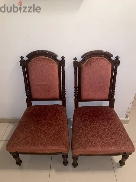 Vintage Red Chairs Wood 3