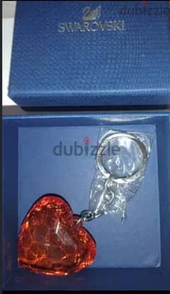 key holder authentic swarovski red heart crystal