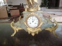 ساعة برونز فرنسي ممضية انتيك من الروائع clock antique bronze