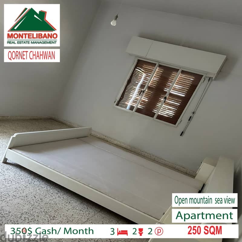 Open mountain sea view aparment for rent in QORNET CHAHWAN!!! 5