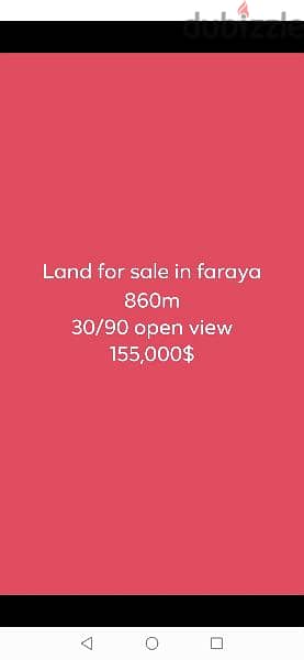 faraya 860m 30/90  Panoramic 155,000$ 0