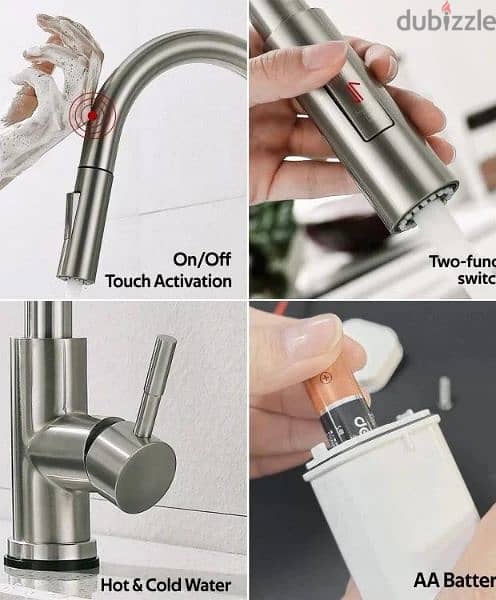 خلاط مجلى سحاب وعلى اللمس water tap touch 4