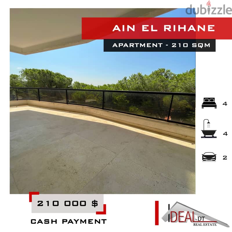 Apartment for Sale in Ain El Rihane 210 SQM REF#KZ325 0