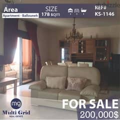 Apartment For Sale in Ballouneh, 178 m2, شقّة للبيع في بلّونه