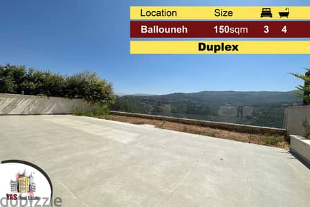 Ballouneh 150m2 | 90m2 Terrace | Duplex | Panoramic View | High-End |