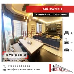 Apartment for sale in achrafieh 200 SQM REF#KJ94026