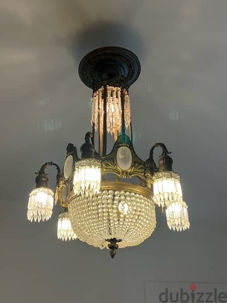 chandelier antique 19th century bronze 0