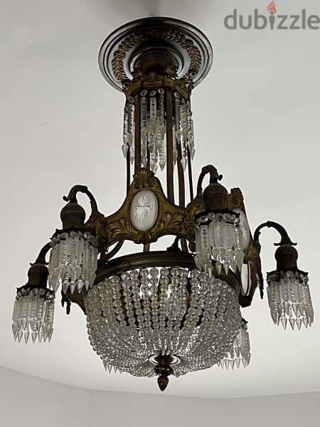 chandelier antique 19th century bronze 1